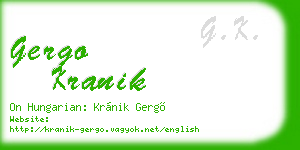 gergo kranik business card