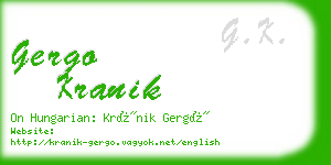 gergo kranik business card